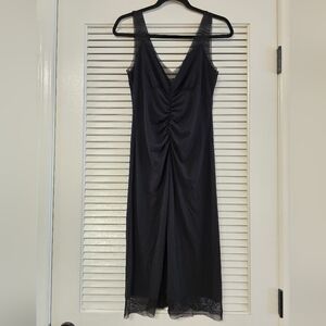 Guess Collection - Black Sleeveless Cocktail Evening Dress With Mesh Hem Detail